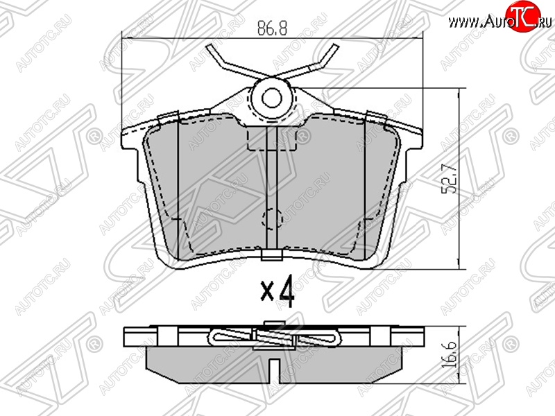 1 159 р. Колодки тормозные SAT (задние)  Peugeot Partner  B9 (2012-2018) 1-ый рестайлинг, 2-ой рестайлинг  с доставкой в г. Екатеринбург