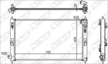 Радиатор двигателя SAT (трубчатый, 1.5/1.8/2.0/2.0D, МКПП) Mitsubishi Lancer 10 седан дорестайлинг (2007-2010)