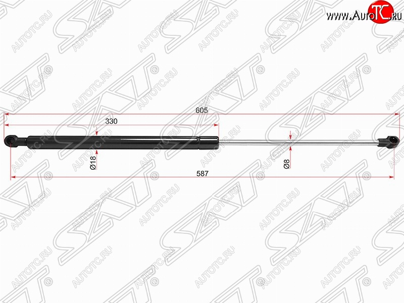 599 р. Упор крышки багажника SAT (газовый) CITROEN C4 picasso UD минивэн (2006-2014)  с доставкой в г. Екатеринбург