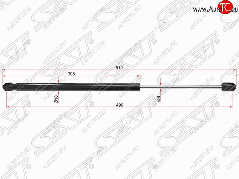 599 р. Упор крышки багажника SAT (газовый)  CITROEN C4 (2008-2011)  рестайлинг, хэтчбэк 3 дв.,  рестайлинг, хэтчбэк 5 дв.  с доставкой в г. Екатеринбург