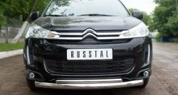 20 599 р. Защита переднего бампера (2 трубыØ76 и 42 мм, нержавейка) Russtal CITROEN C4 aircross (2012-2017)  с доставкой в г. Екатеринбург. Увеличить фотографию 3