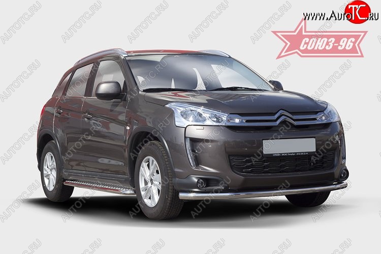 17 639 р. Защита переднего бампера одинарная Souz-96 Premium (d60) CITROEN C4 aircross (2012-2017)  с доставкой в г. Екатеринбург