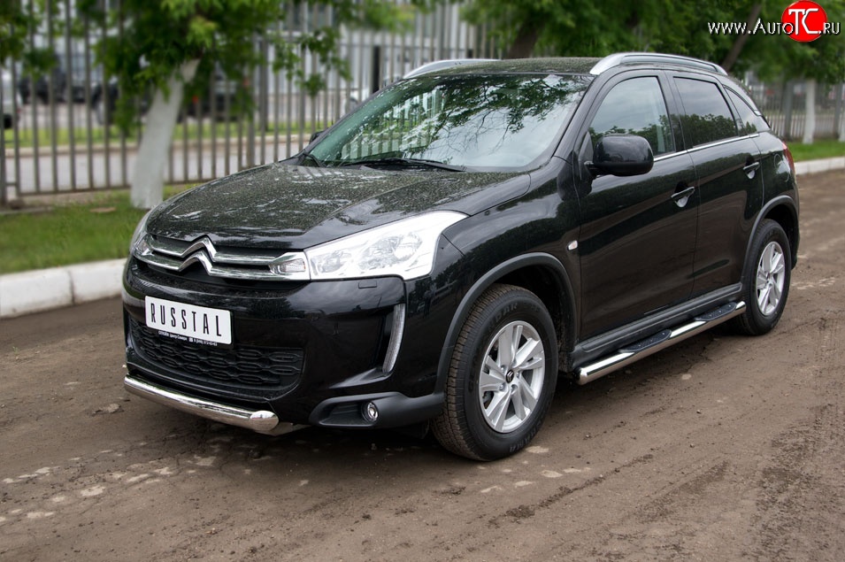 15 999 р. Одинарная защита переднего бампера диаметром 76 мм Russtal CITROEN C4 aircross (2012-2017)  с доставкой в г. Екатеринбург