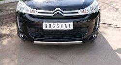 19 099 р. Защита переднего бампера (Ø75х42 мм, нержавейка) Russtal CITROEN C4 aircross (2012-2017)  с доставкой в г. Екатеринбург. Увеличить фотографию 2