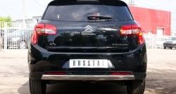 Защита заднего бампера (Ø75x42 мм, нержавейка) Russtal CITROEN C4 aircross (2012-2017)