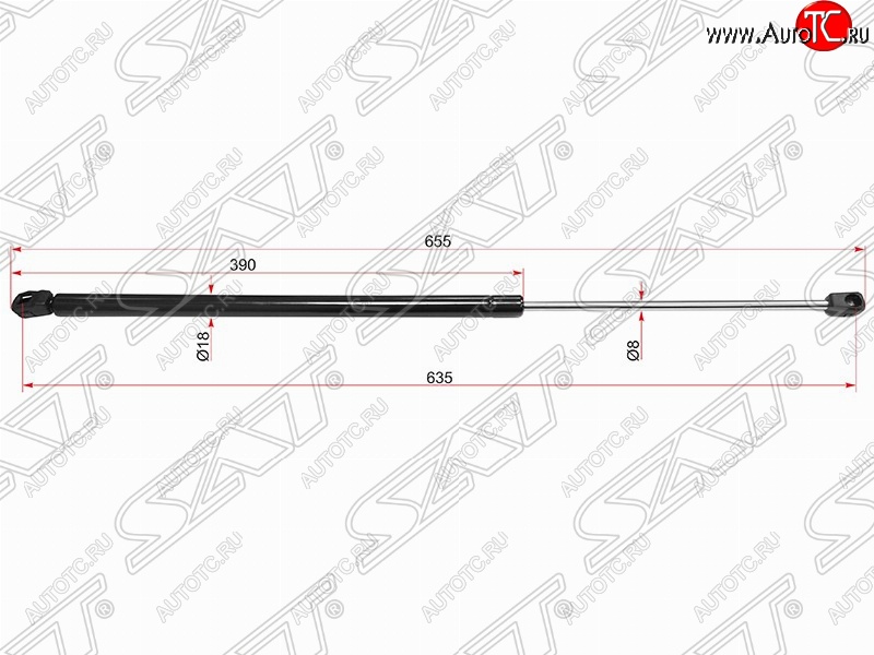 569 р. Газовый упор крышки багажника SAT (LH=RH, 655 мм) CITROEN C4 picasso UD минивэн (2006-2014)  с доставкой в г. Екатеринбург