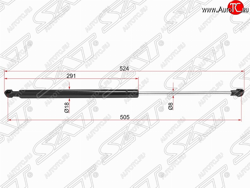 629 р. Газовый упор капота SAT CITROEN C5 X40,DC лифтбэк дорестайлинг (2000-2004)  с доставкой в г. Екатеринбург