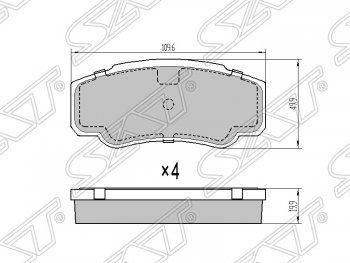 889 р. Колодки тормозные SAT (задние)  CITROEN Jumper ( 230,  244,  250) (1994-2014), Fiat Ducato ( 230,  244,  250) (1994-2014), Peugeot Boxer ( 230,  244,  250) (1994-2014)  с доставкой в г. Екатеринбург. Увеличить фотографию 1