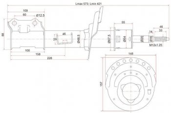 2 899 р. Левая стойка передняя SAT Hyundai Solaris RBr седан дорестайлинг (2010-2014)  с доставкой в г. Екатеринбург. Увеличить фотографию 2