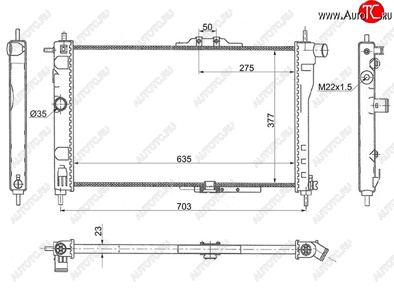 3 179 р. Радиатор двигателя SAT (трубчатый, МКПП, C18LE, G15MF, G16MF, A15MF) Daewoo Nexia дорестайлинг (1995-2008)  с доставкой в г. Екатеринбург