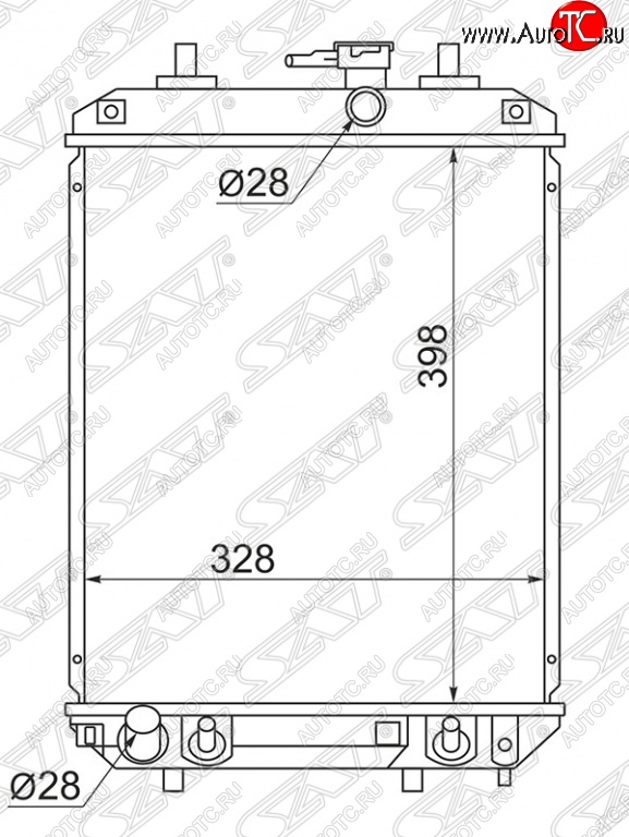 4 399 р. Радиатор двигателя SAT (пластинчатый, МКПП/АКПП)  Daihatsu Boon  M300 хэтчбэк 5 дв. (2004-2010), Daihatsu Coo (2005-2012), Daihatsu Sirion (2005-2011), Toyota bB  2 (2005-2016), Toyota Passo  1 (2004-2010)  с доставкой в г. Екатеринбург