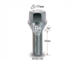 Колёсный болт длиной 28 мм Вектор M12 1.5 28 под гаечный ключ ЗАЗ Forza хэтчбэк 5 дв. (2010-2017) 