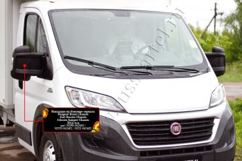 1 089 р. Накладки на боковые зеркала (шагрень) RA Fiat Ducato 290 (2014-2024) (Неокрашенные)  с доставкой в г. Екатеринбург. Увеличить фотографию 3