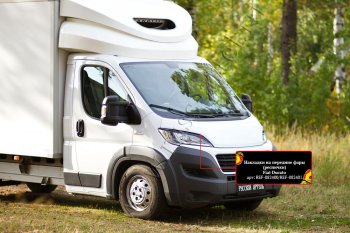 1 269 р. Реснички на фары (глянец (под покраску)) RA Fiat Ducato 290 (2014-2024) (Неокрашенные)  с доставкой в г. Екатеринбург. Увеличить фотографию 3