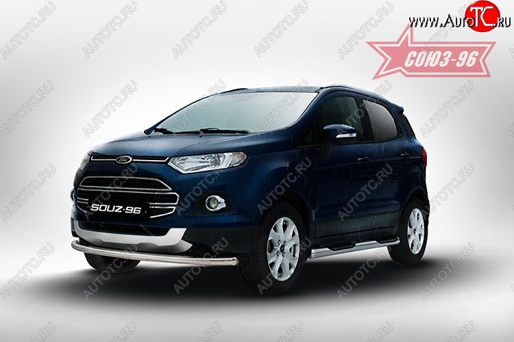 13 832 р. Защита переднего бампера одинарная Souz-96 (d60) Ford EcoSport дорестайлинг (2013-2019)  с доставкой в г. Екатеринбург