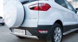 15 649 р. Защита заднего бампера (Ø75x42 мм, нержавейка) Russtal Ford EcoSport дорестайлинг (2013-2019)  с доставкой в г. Екатеринбург. Увеличить фотографию 2