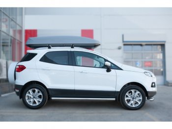 12 849 р. Защита порогов (труба D63 мм) Russtal Ford EcoSport дорестайлинг (2013-2019) (Защита порогов с заглушками на торцах (вариант 2))  с доставкой в г. Екатеринбург. Увеличить фотографию 2