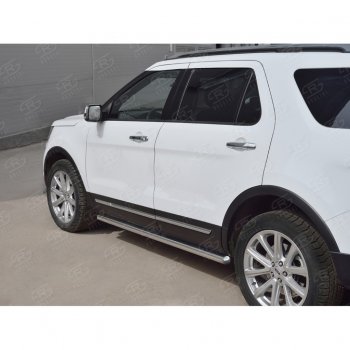 15 799 р. Защита порогов из круглой трубы d63 мм Russtal v3  Ford Explorer  U502 (2015-2019) 1-ый рестайлинг, 5 дв., 2-ой рестайлинг, 5 дв.  с доставкой в г. Екатеринбург. Увеличить фотографию 3