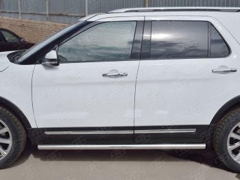 15 799 р. Защита порогов из круглой трубы d63 мм Russtal v3  Ford Explorer  U502 (2015-2019) 1-ый рестайлинг, 5 дв., 2-ой рестайлинг, 5 дв.  с доставкой в г. Екатеринбург. Увеличить фотографию 1