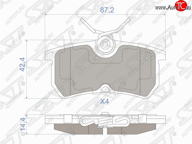 949 р. Колодки тормозные задние SAT  Ford Fiesta  5 - Focus  1  с доставкой в г. Екатеринбург