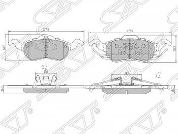 Колодки тормозные SAT (передние) Ford Focus 1 хэтчбэк 5 дв. дорестайлинг (1998-2002)