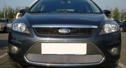 Сетка на бампер Russtal (хром) Ford Focus 2 седан рестайлинг (2007-2011)