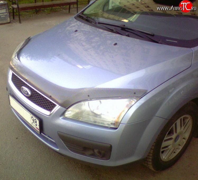 3 399 р. Дефлектор капота NovLine (прозрачный) Ford Focus 2 хэтчбэк 5 дв. дорестайлинг (2004-2008)  с доставкой в г. Екатеринбург