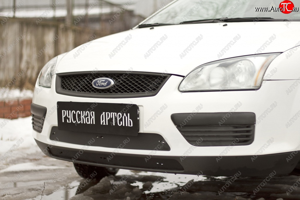 1 199 р. Зимняя заглушка решетки переднего бампера РА Ford Focus 2  седан дорестайлинг (2004-2008)  с доставкой в г. Екатеринбург