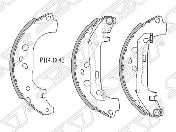 1 549 р. Колодки тормозные SAT (задние)  Ford Focus  2 (2004-2008), Mazda 3/Axela  BK (2003-2009)  с доставкой в г. Екатеринбург. Увеличить фотографию 1