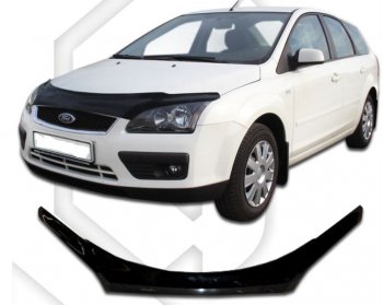 Дефлектор капота CA-Plastiс exclusive Ford Focus 2 хэтчбэк 5 дв. дорестайлинг (2004-2008)