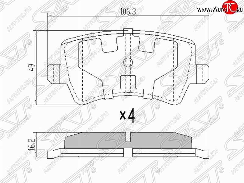 1 149 р. Колодки тормозные задние SAT  Ford Galaxy (2), S-Max (1), Land Rover Range Rover Evoque (1 L538), Volvo XC60, XC70  с доставкой в г. Екатеринбург