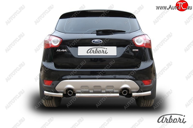 6 389 р. Защита заднего бампера Arbori (нержавейка, 1 труба d57 mm). Ford Kuga 1 (2008-2013)  с доставкой в г. Екатеринбург