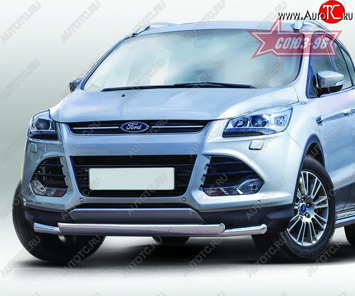 20 339 р. Защита переднего бампера двойная Souz-96 (d60/75х42).  Ford Kuga  2 (2013-2016) дорестайлинг  с доставкой в г. Екатеринбург