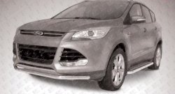 10 999 р. Одинарная защита переднего бампера из трубы диаметром 57 мм Slitkoff Ford Kuga 2 дорестайлинг (2013-2016) (Нержавейка, Полированная)  с доставкой в г. Екатеринбург. Увеличить фотографию 1