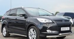 13 849 р. Защита порогов из круглой трубы диаметром 63 мм Russtal Ford Kuga 2 дорестайлинг (2013-2016) (Защита порогов с со скосами на торцах (вариант 1))  с доставкой в г. Екатеринбург. Увеличить фотографию 12