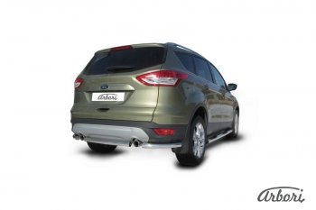 6 389 р. Защита заднего бампера Arbori (нержавейка, 1 труба d57 mm). Ford Kuga 2 дорестайлинг (2013-2016)  с доставкой в г. Екатеринбург. Увеличить фотографию 2