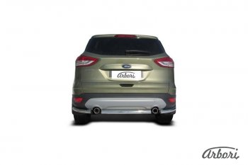 6 389 р. Защита заднего бампера Arbori (нержавейка, 1 труба d57 mm). Ford Kuga 2 дорестайлинг (2013-2016)  с доставкой в г. Екатеринбург. Увеличить фотографию 1