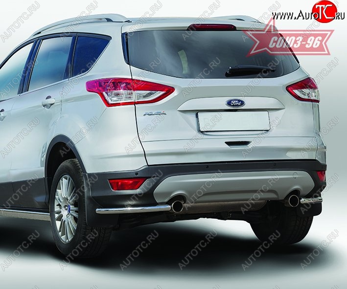 7 604 р. Защита заднего бампера из боковых уголков Souz-96 (d42) Ford Kuga 2 дорестайлинг (2013-2016)  с доставкой в г. Екатеринбург