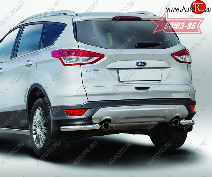 8 189 р. Защита заднего бампера из боковых уголков Souz-96 (d60) Ford Kuga 2 дорестайлинг (2013-2016)  с доставкой в г. Екатеринбург