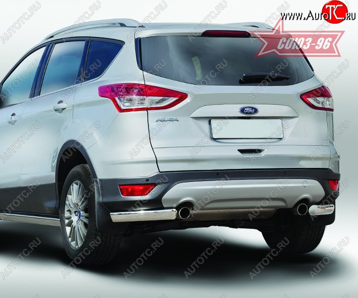 10 799 р. Защита заднего бампера из боковых уголков Souz-96 (d76х42) Ford Kuga 2 дорестайлинг (2013-2016)  с доставкой в г. Екатеринбург