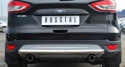 11 999 р. Одинарная защита заднего бампера из трубы диаметром 63 мм Russtal Ford Kuga 2 дорестайлинг (2013-2016)  с доставкой в г. Екатеринбург. Увеличить фотографию 1