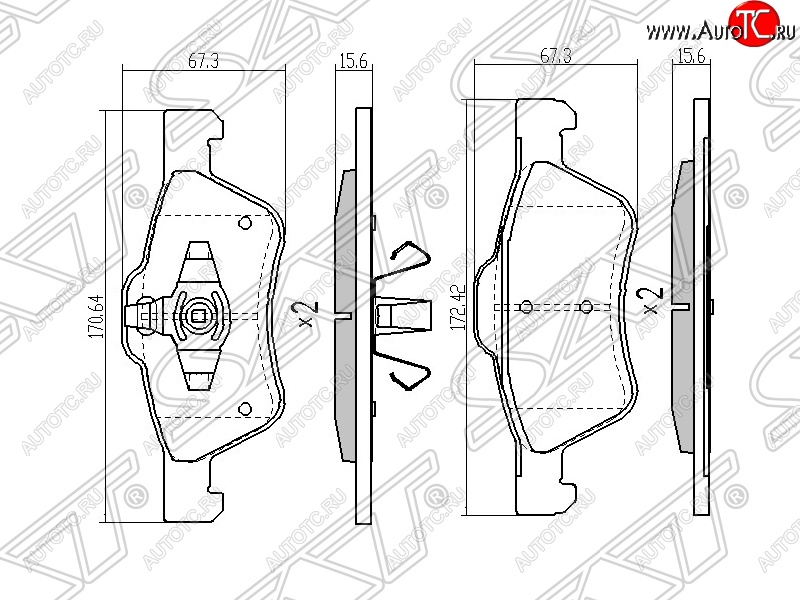 1 859 р. Колодки тормозные SAT (передние)  Ford Maverick  TM1 (2000-2007), Mazda Tribute (2000-2007)  с доставкой в г. Екатеринбург