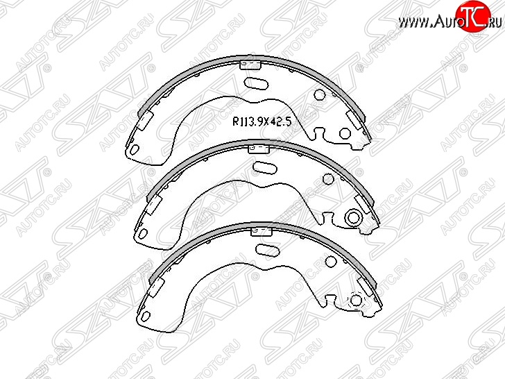 1 759 р. Колодки тормозные SAT (задние) Mazda Premacy (1999-2004)  с доставкой в г. Екатеринбург