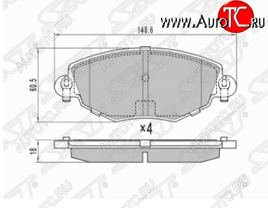 1 249 р. Комплект передних тормозных колодок SAT  Ford Mondeo - Transit  с доставкой в г. Екатеринбург