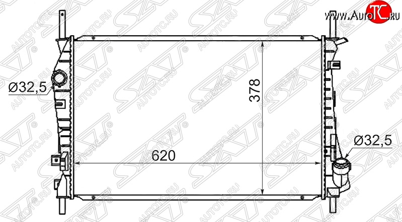 7 999 р. Радиатор двигателя SAT (пластинчатый, 2.4D/2.4TD, МКПП) Ford Transit цельнометаллический фургон дорестайлинг (2000-2006)  с доставкой в г. Екатеринбург