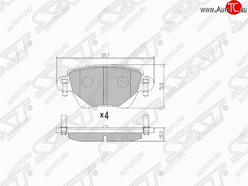 1 099 р. Колодки тормозные SAT (задние)  Ford Mondeo (2000-2007) Mk3,B4Y дорестайлинг, седан, Mk3,BWY дорестайлинг, универсал, Mk3,B4Y рестайлинг, седан, Mk3,BWY рестайлинг, универсал  с доставкой в г. Екатеринбург