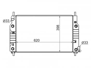 Радиатор двигателя SAT (пластинчатый, АКПП, 1.6 / 1.8 / 2.0)  Cougar  EC, MC хэтчбэк 3 дв., Mondeo
