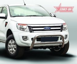 Защита переднего бампера Souz-96 (d76) Ford Ranger RapCab дорестайлинг (2011-2016)