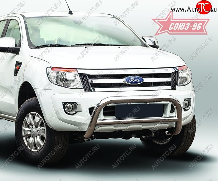 15 614 р. Защита переднего бампера Souz-96 (d76) Ford Ranger DoubleCab дорестайлинг (2011-2016)  с доставкой в г. Екатеринбург