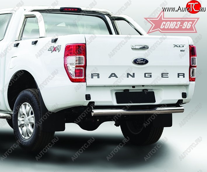 12 059 р. Защита заднего бампера с проступью Souz-96 (d76) Ford Ranger RapCab дорестайлинг (2011-2016)  с доставкой в г. Екатеринбург